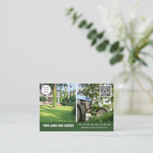 QR het visitekaartje van de Zorg van de Code Lawn  (Staand voorkant)