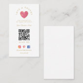 QR Hot Pink Heart Love & Thanks Supporting Visitekaartje (Voorkant / Achterkant)