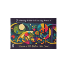 QR Huis Abstracte Kleuren Ingang Vloerkleed Welkom