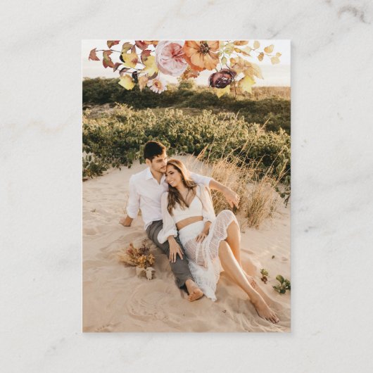 QR Huwelijk Rustieke Herfst Foto RSVP Informatiekaartje (Achterkant)