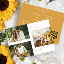QR in Exquisite Minimalist Custom 3-Photo Wedding