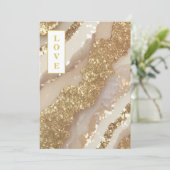 *~ QR Ivoor LIEFDE AR66 RSVP Agaat Bruiloft Kaart (Staand voorkant)