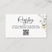 QR-kaart voor cadeau registratie bij bruidsdouche  Informatiekaartje (Voorkant)