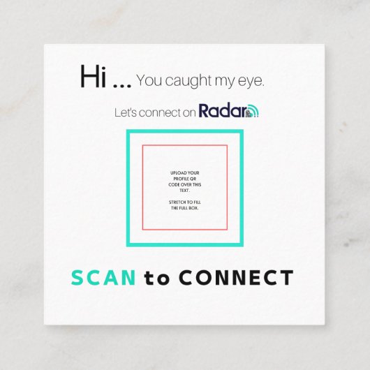 QR-kaarten, vierkant, 2,5 x 2,5 inch vierkant Visi Vierkante Visitekaartje (Achterkant)