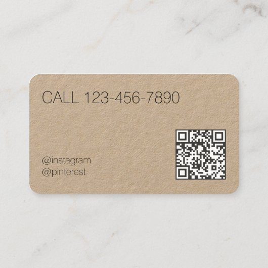 QR keukenkastje Visitekaartje (Achterkant)