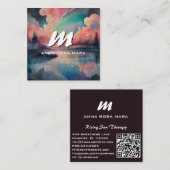 *~* QR Kleurrijk Modern Abstract vet AP93 Vierkante Visitekaartje (Voorkant / Achterkant)