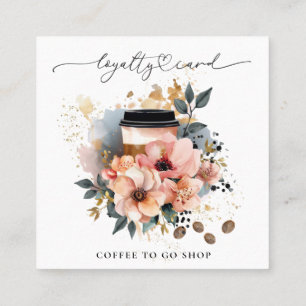 *~* QR koffie om te gaan glitter hart beloont bloe Klantenkaartje