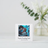 *~* QR Koppel AP55 Engelen Marital Counseling Vierkante Visitekaartje (Staand voorkant)