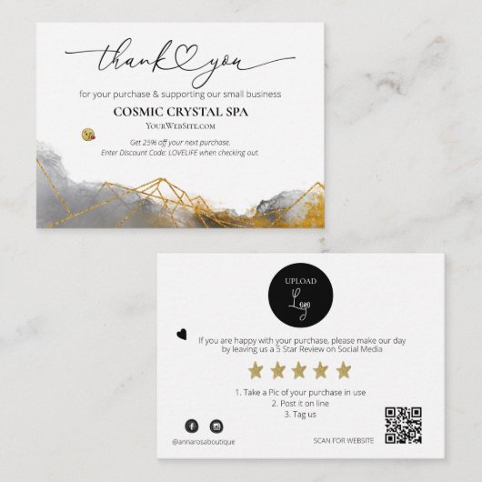 *~* QR Korting - DANK U LOGO AP8 Review Informatiekaartje (Voorkant / Achterkant)