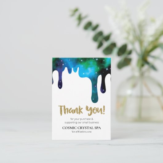 *~* QR KOSMISCHE DRUPPEL DANK U LOGO AP8 Review Informatiekaartje (Staand voorkant)