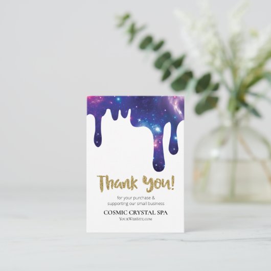 *~* QR. KOSMISCHE DRUPPEL DANK U LOGO AP8 Review Informatiekaartje (Staand voorkant)