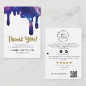 *~* QR. KOSMISCHE DRUPPEL DANK U LOGO AP8 Review Informatiekaartje (Voorkant / Achterkant)