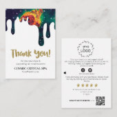 *~* QR KOSMISCHE DRUPPELS - Logo BEDANKT AP8 Revie Informatiekaartje (Voorkant / Achterkant)