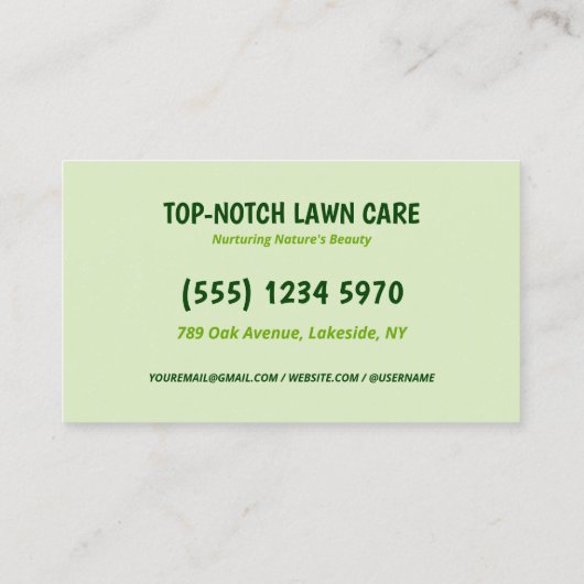 🍃 QR Landscaping Grasmaaier Visitekaartje (Achterkant)