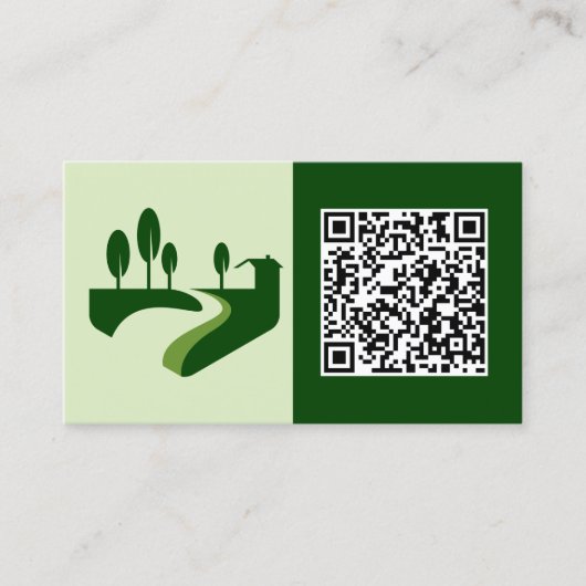 🍃 QR Landscaping Grasmaaier Visitekaartje (Voorkant)