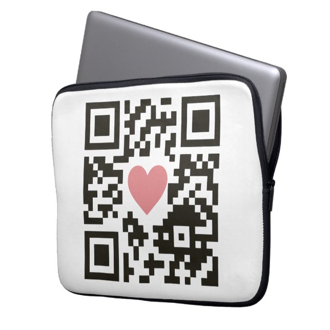 QR Liefdescode Laptop Sleeve (Voorkant Links)