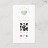 QR Light Blue Heart Love & Thanks Supporting Visitekaartje (Voorkant)