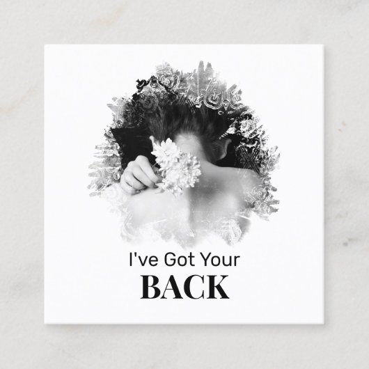 *~* QR Logo Chiropractor Chiropractie Spa Foto Vierkante Visitekaartje (Voorkant)