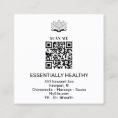 *~* QR Logo Chiropractor Chiropractie Spa Foto Vierkante Visitekaartje (Achterkant)