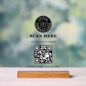 QR Logo Contactloos Acrylaat Bord (Neutraal)