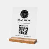 QR Logo Contactloos Acrylaat Bord (Hoek)