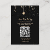 *~* QR Logo Cosmic Moon Jewelry Earring Ketting Visitekaartje (Achterkant)