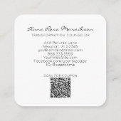 *~* QR LOGO Floral Waterverf GOLD Dragonfly Vierkante Visitekaartje (Achterkant)