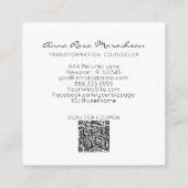 *~* QR LOGO Floral Waterverf GRAY Dragonfly Vierkante Visitekaartje (Achterkant)