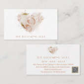 *~* QR Logo Foto Floral Terracotta AR26  Visitekaartje (Voorkant / Achterkant)