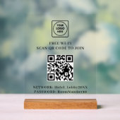 QR-logo gratis WiFi-acryl bord (Neutraal)