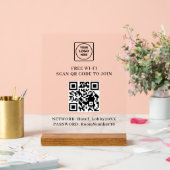 QR-logo gratis WiFi-acryl bord (Huwelijk)