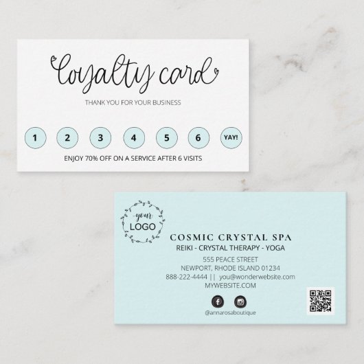 *~* QR LOGO Hartelijk dank Klantenkaartje (Voorkant / Achterkant)