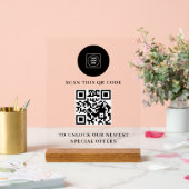 QR Logo Minimalistisch Acrylbord Acryl Bord (Huwelijk)