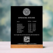 QR Logo Openingstijden Acrylaat Bord (Neutraal)