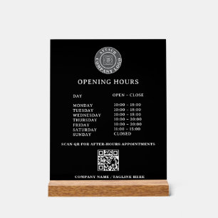 QR Logo Openingstijden Acrylaat Bord