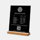QR Logo Openingstijden Acrylaat Bord (Hoek)