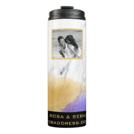 *~* QR LOGO PAAR Foto Goud Paarse Thermosbeker