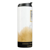 *~* QR LOGO PAAR Foto Goud Paarse Thermosbeker (Gedraaid links)