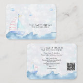 *~* QR Logo pasta sail Boat Fine Dining Beach Visitekaartje (Voorkant / Achterkant)