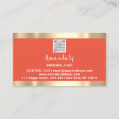 QR Logo Personal Chef Cooking Restaurant FoodCoral Visitekaartje (Achterkant)