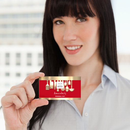 QR Logo Persoonlijke Chef Cooking Restaurants Red Visitekaartje
