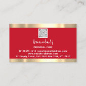 QR Logo Persoonlijke Chef Cooking Restaurants Red Visitekaartje (Achterkant)