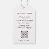 Qr Logo Productbeschrijving Prijs Witte grijs Cadeaulabel (Achterkant)