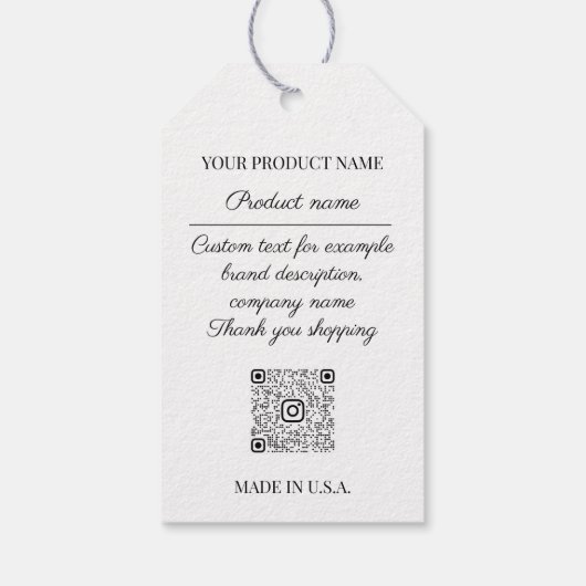 Qr Logo Productbeschrijving Prijs Witte grijs Cadeaulabel