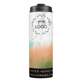 *~* QR LOGO regenboogkleurige onicorn-kleuren  Thermosbeker (Voorkant)