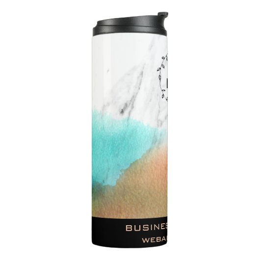 *~* QR LOGO regenboogkleurige onicorn-kleuren  Thermosbeker (Gedraaid links)