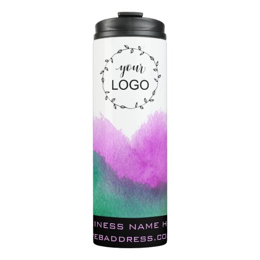 *~* QR LOGO Unicorn regenboogkleuren   Thermosbeker (Voorkant)