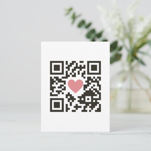 QR Love Code Briefkaart (Staand voorkant)