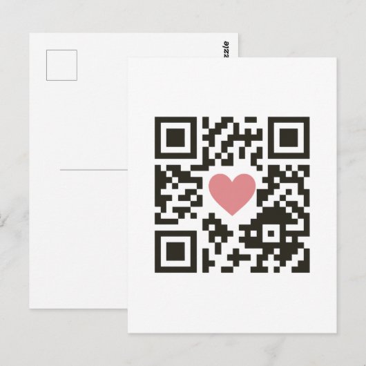 QR Love Code Briefkaart (Voorkant / Achterkant)