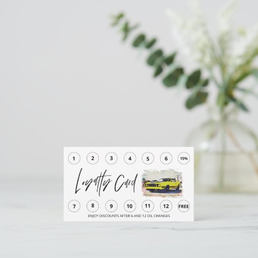 *~* QR Lube Car Wash - LOGO Auto Dank u wel Klantenkaartje (Staand voorkant)